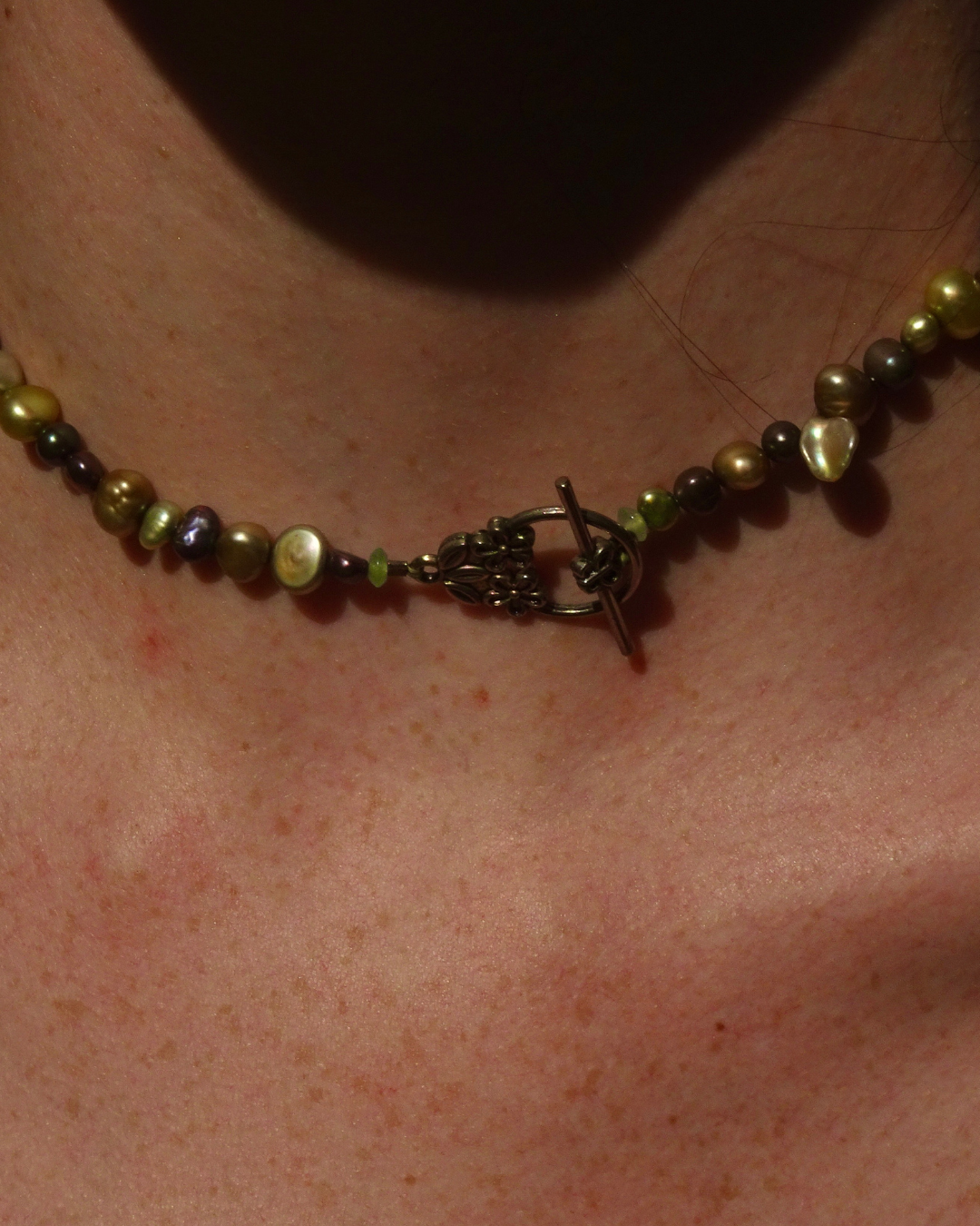 Double Drop Black Pearl Choker