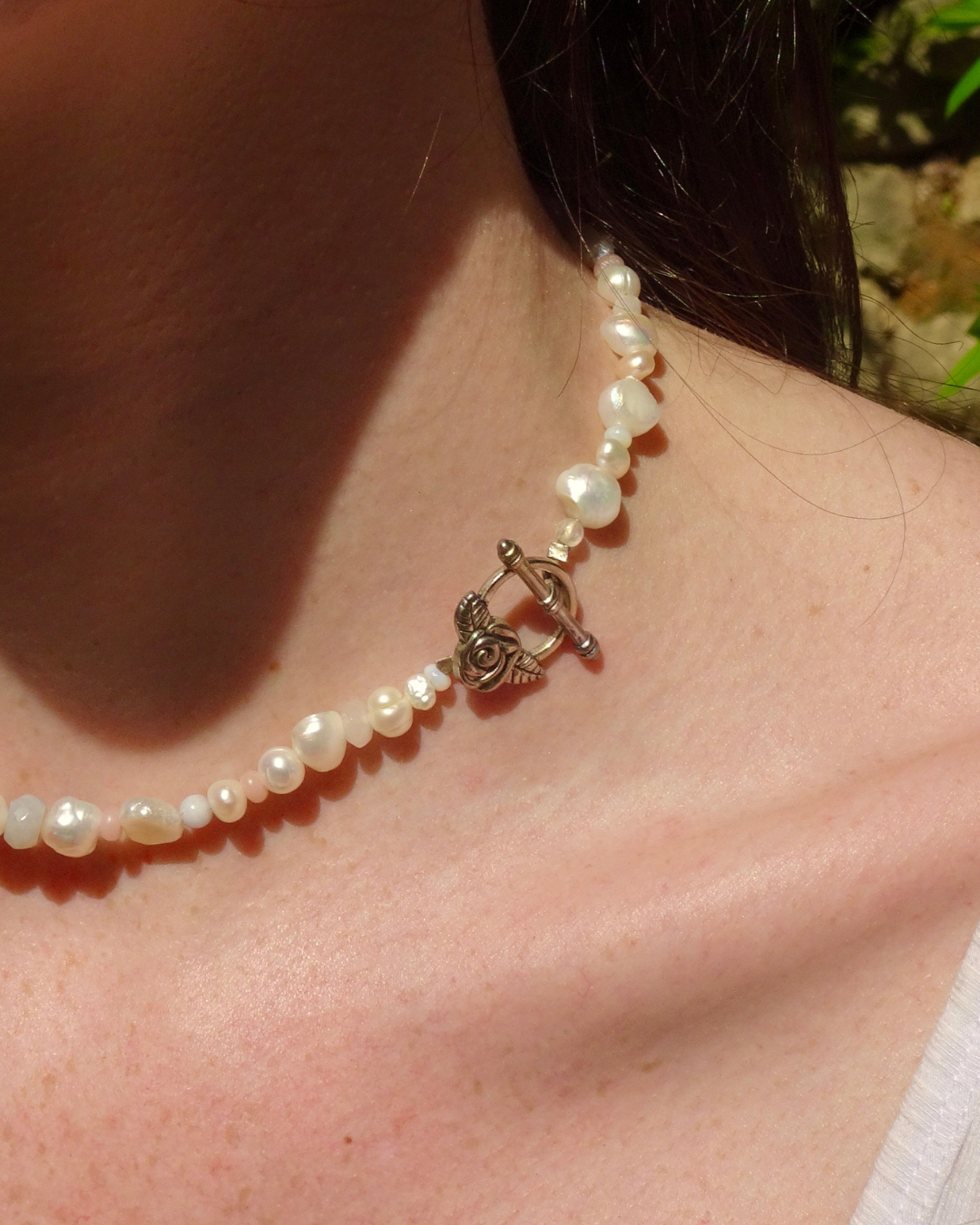 Drop Chain Pearl Necklace