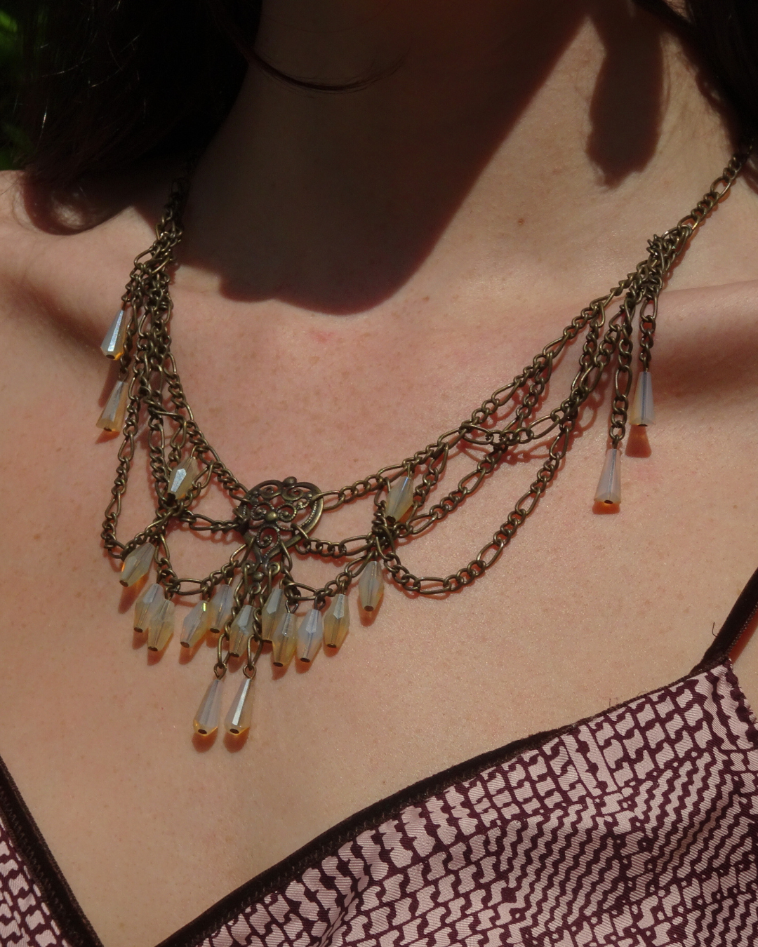 Heart Pendant Intricate Layered Necklace