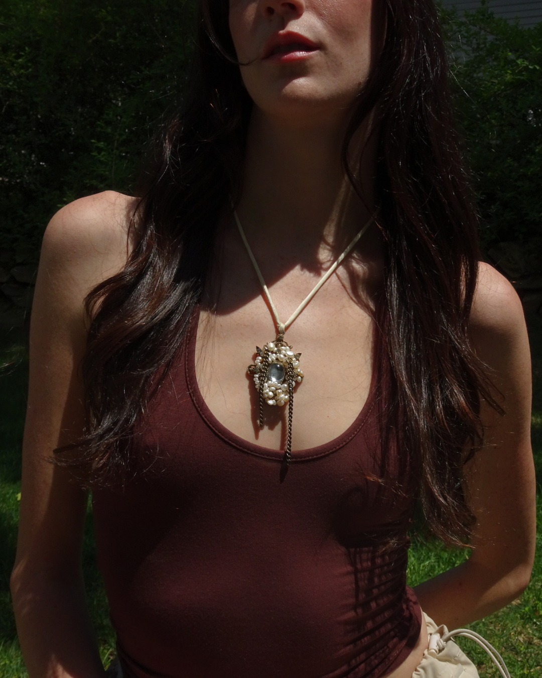 Mirrored Pearl Pendant Necklace