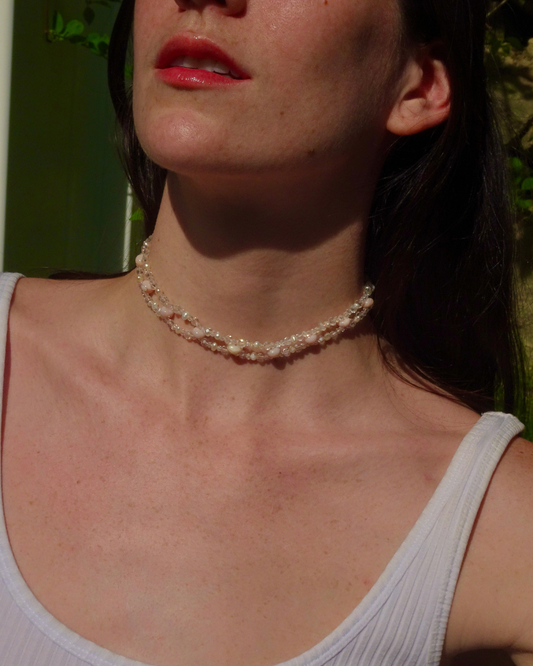 Pink Beaded Choker