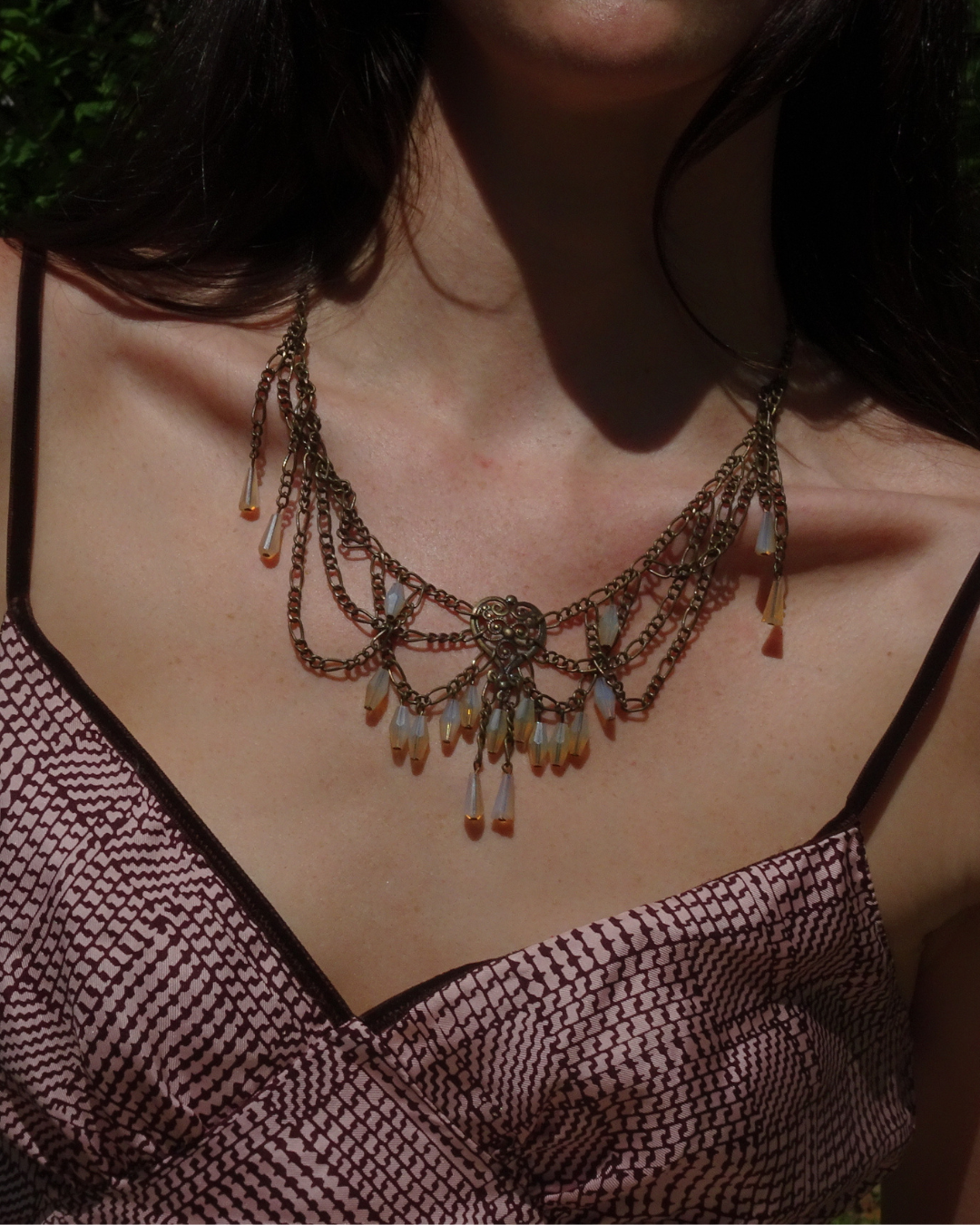 Heart Pendant Intricate Layered Necklace