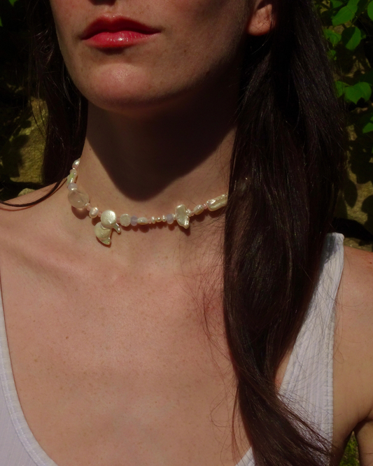 Asymmetrical Pearl Necklace