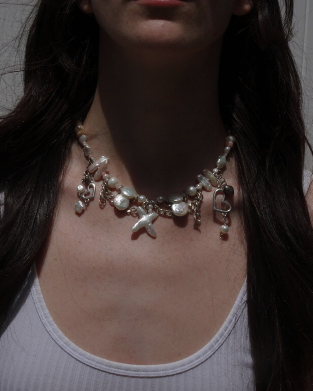 Cross Pearl Choker