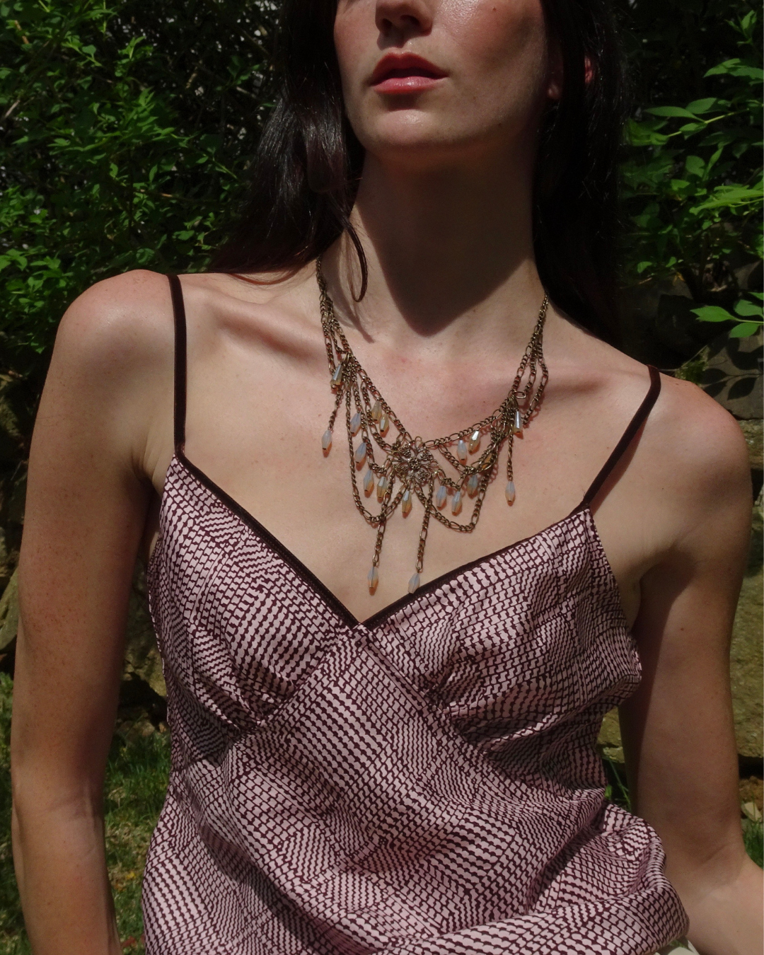 Square Pendant Intricate Layered Necklace