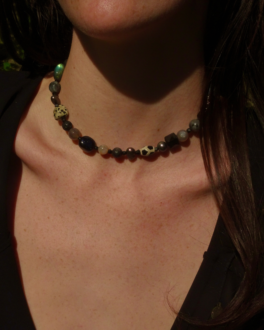 Precious Stone Beaded Choker