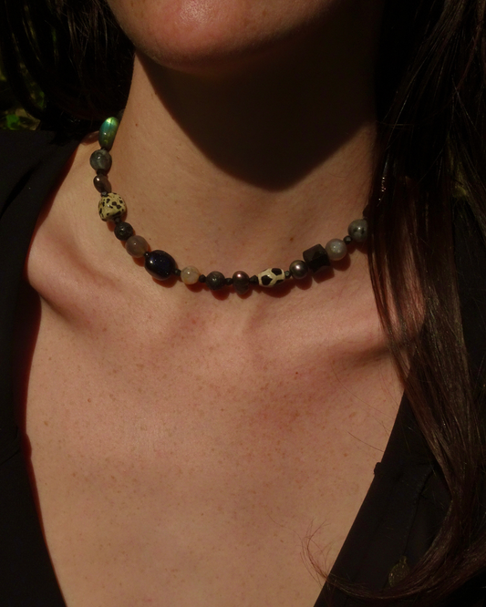 Precious Stone Beaded Choker
