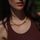 Orange Glass Beaded Choker