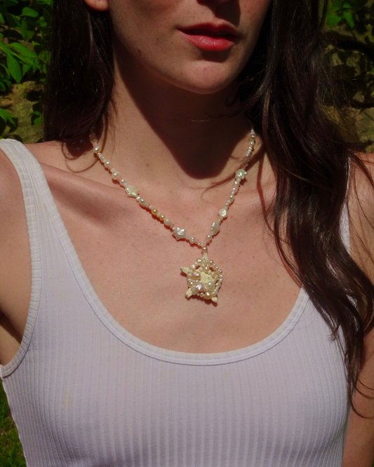 Starfish Pearl Beaded Necklace