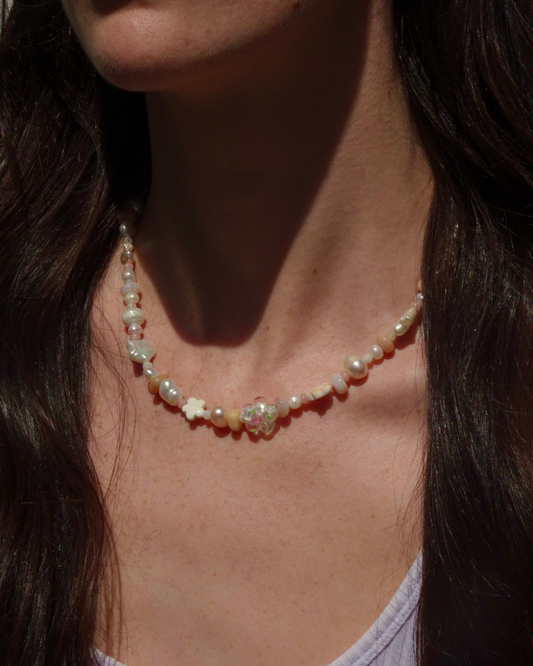 Ornate Flower Beaded Necklace