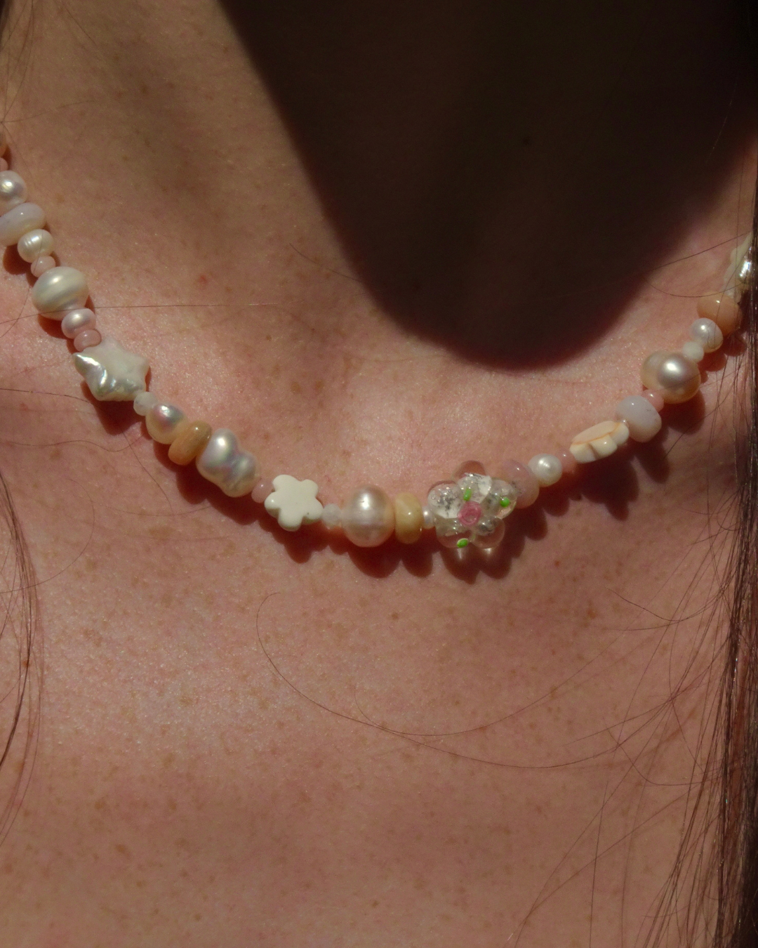 Ornate Flower Beaded Necklace