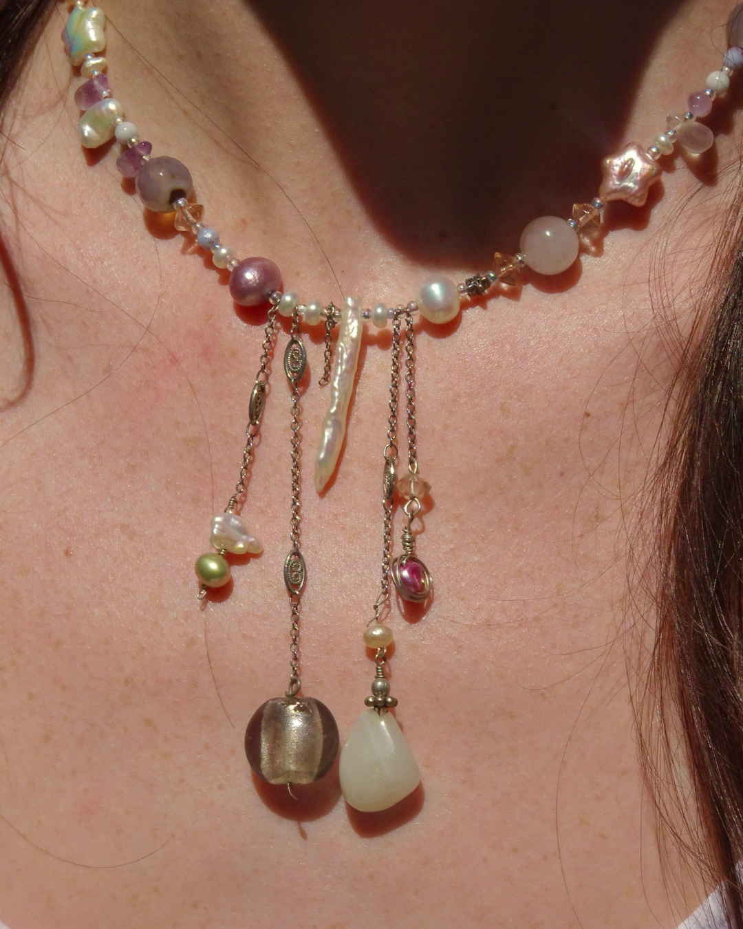 Double Drop Pendant Necklace