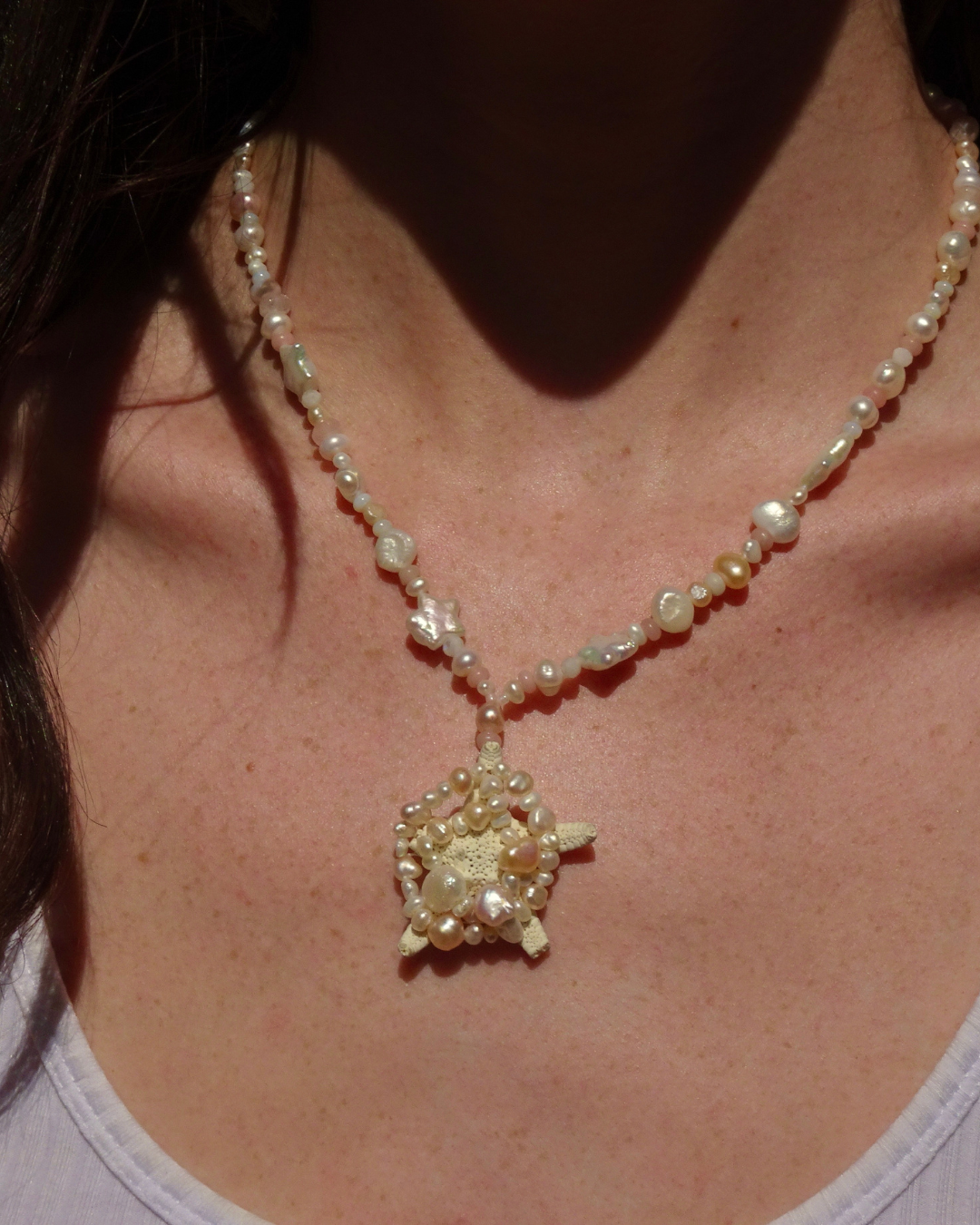 Starfish Pearl Beaded Necklace
