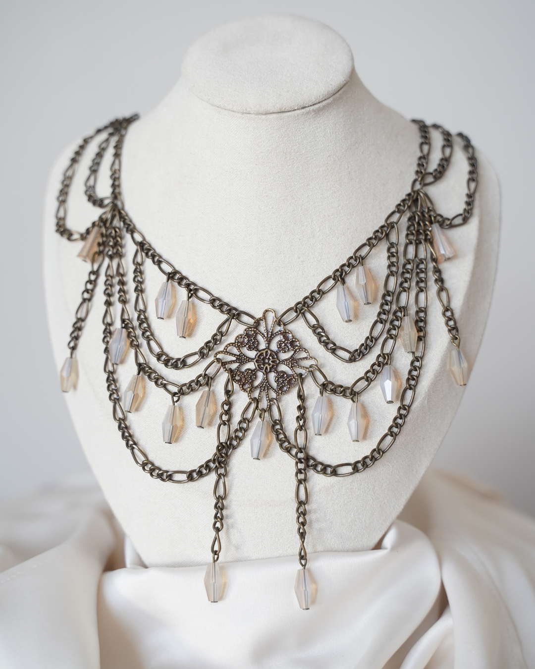 Square Pendant Intricate Layered Necklace