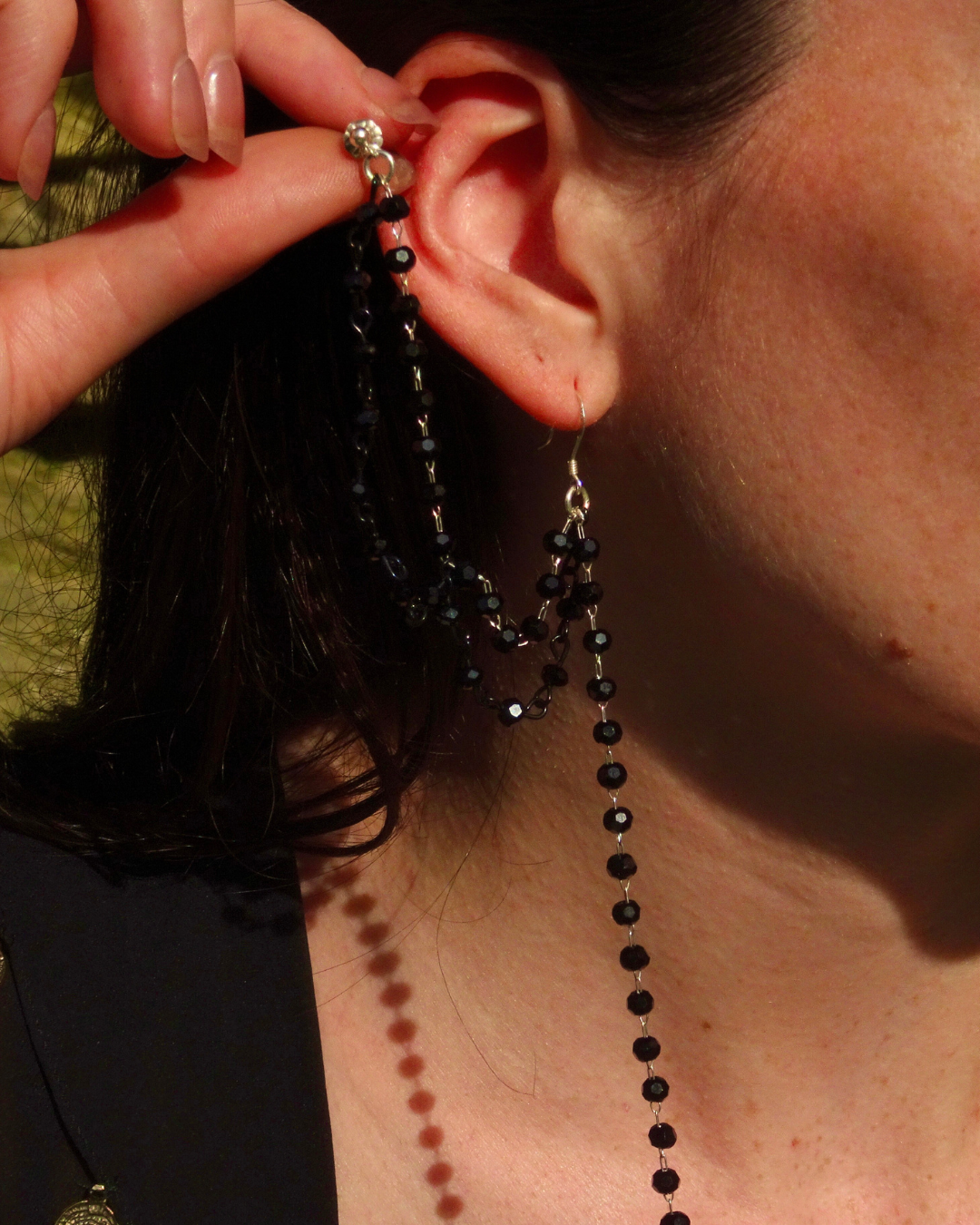 Dual Piercing Drop Earring