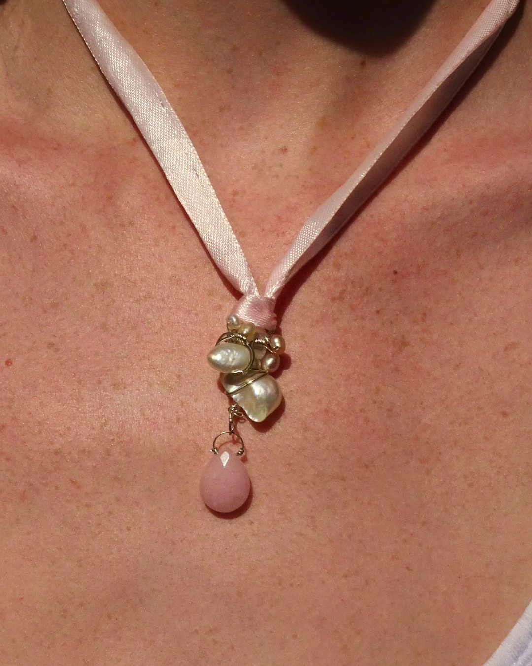 Cluster Drop Beaded Necklace