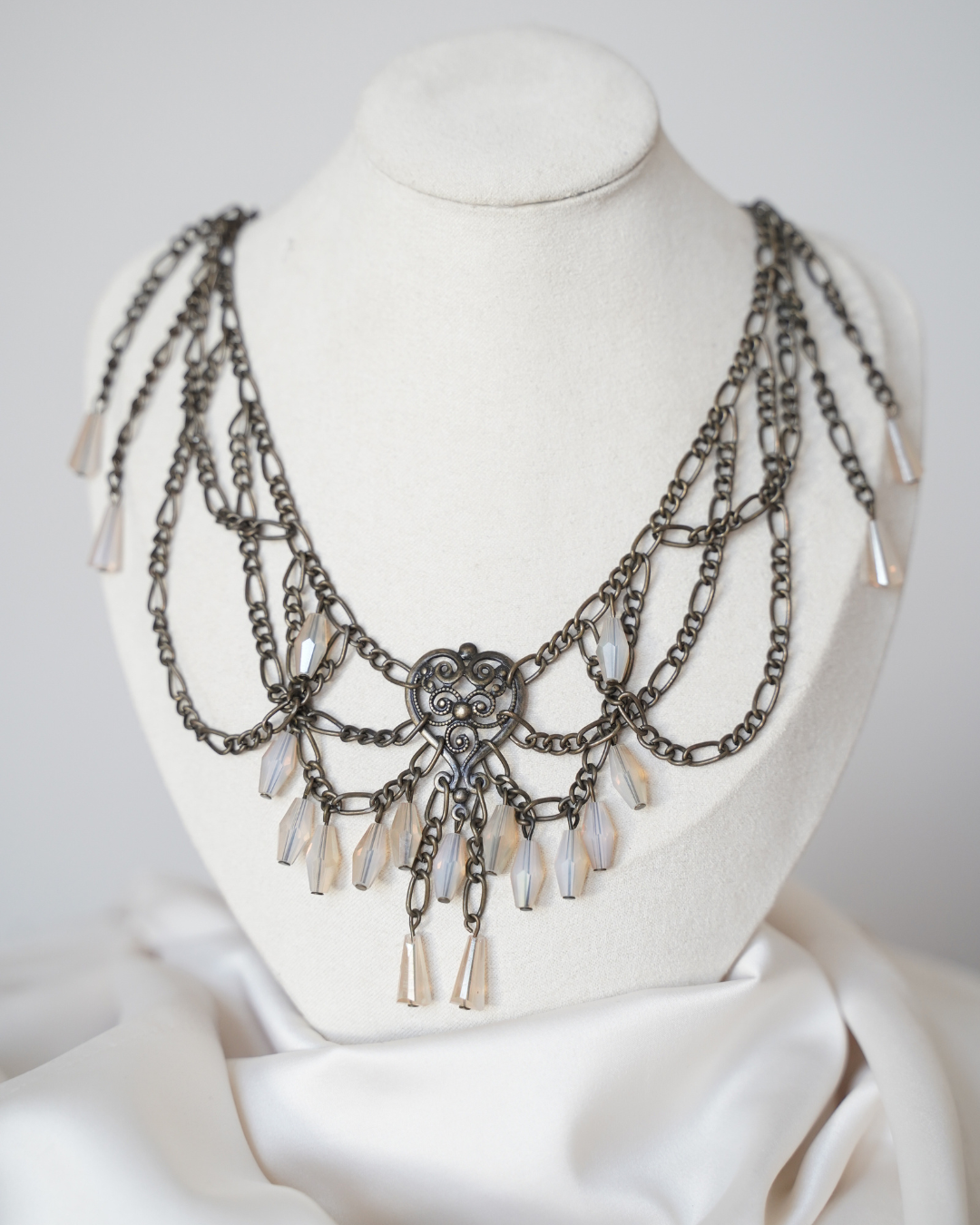 Heart Pendant Intricate Layered Necklace