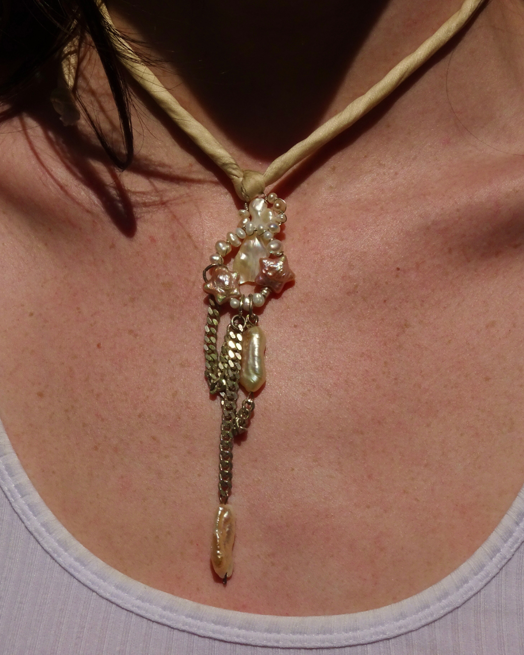 Ornate Pearl Drop Pendant Necklace