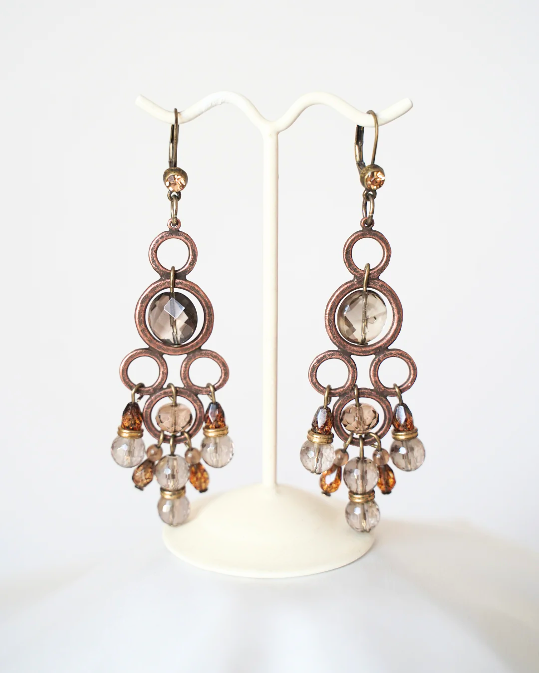 Amber Glass Beaded Earrings