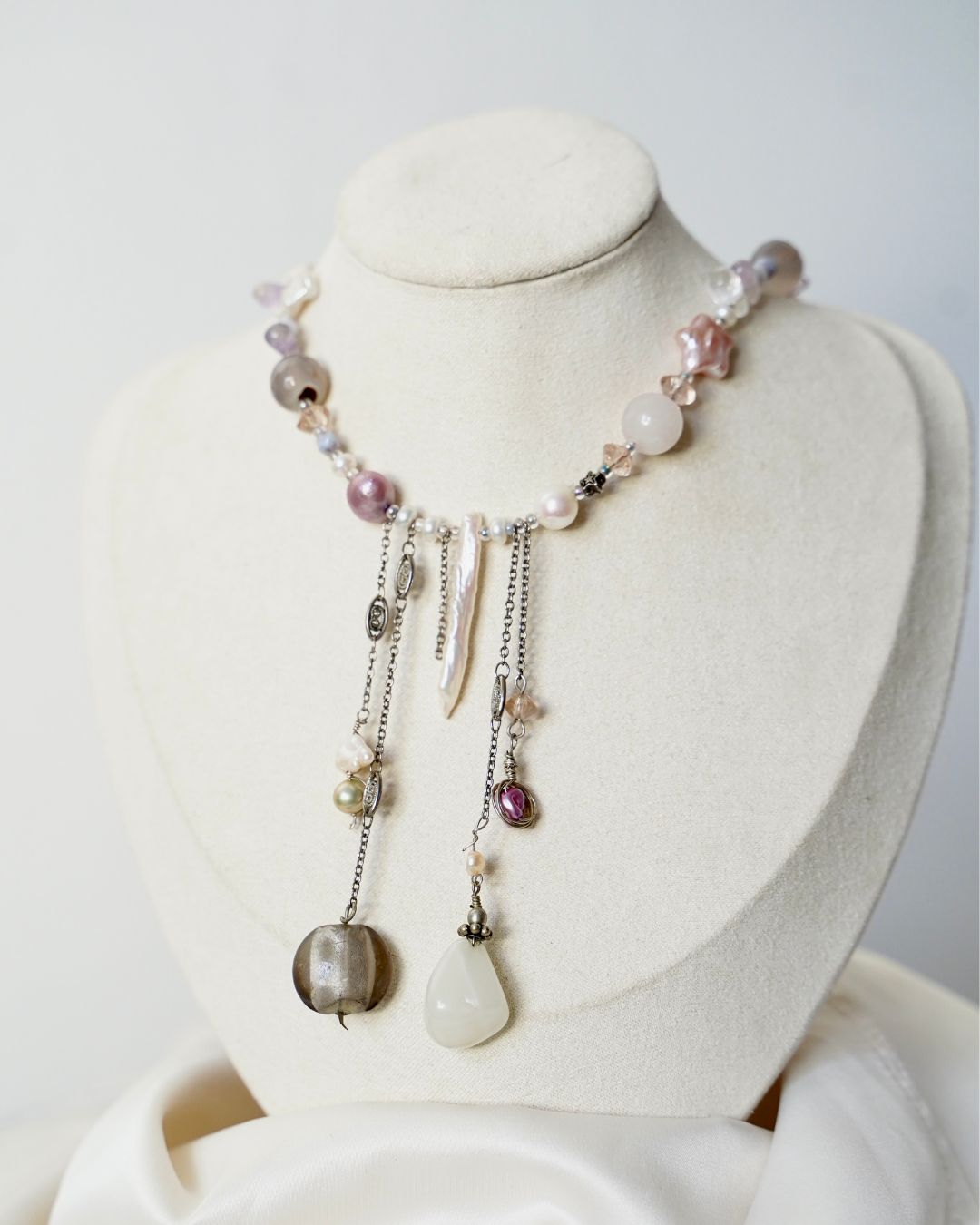 Double Drop Pendant Necklace