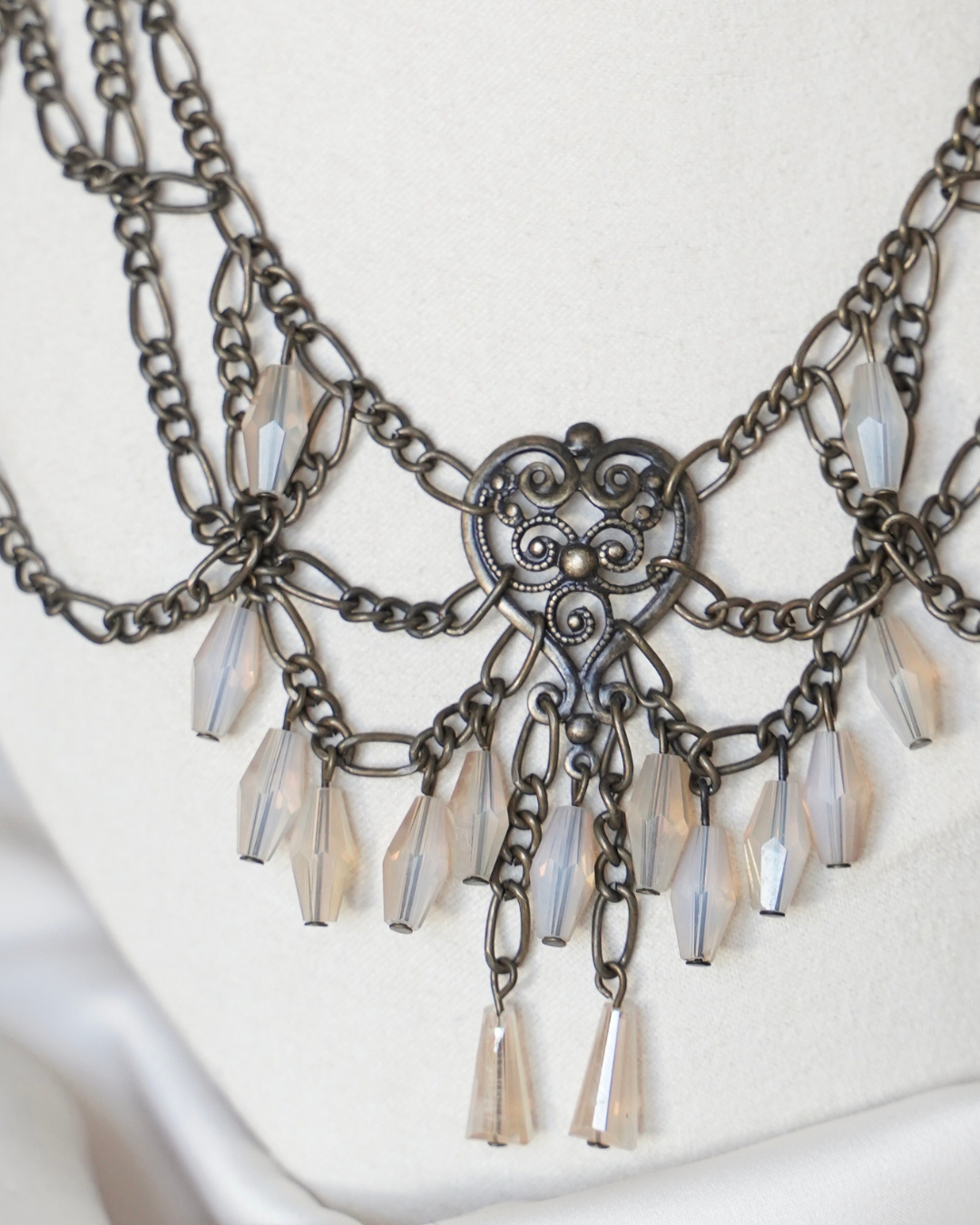 Heart Pendant Intricate Layered Necklace