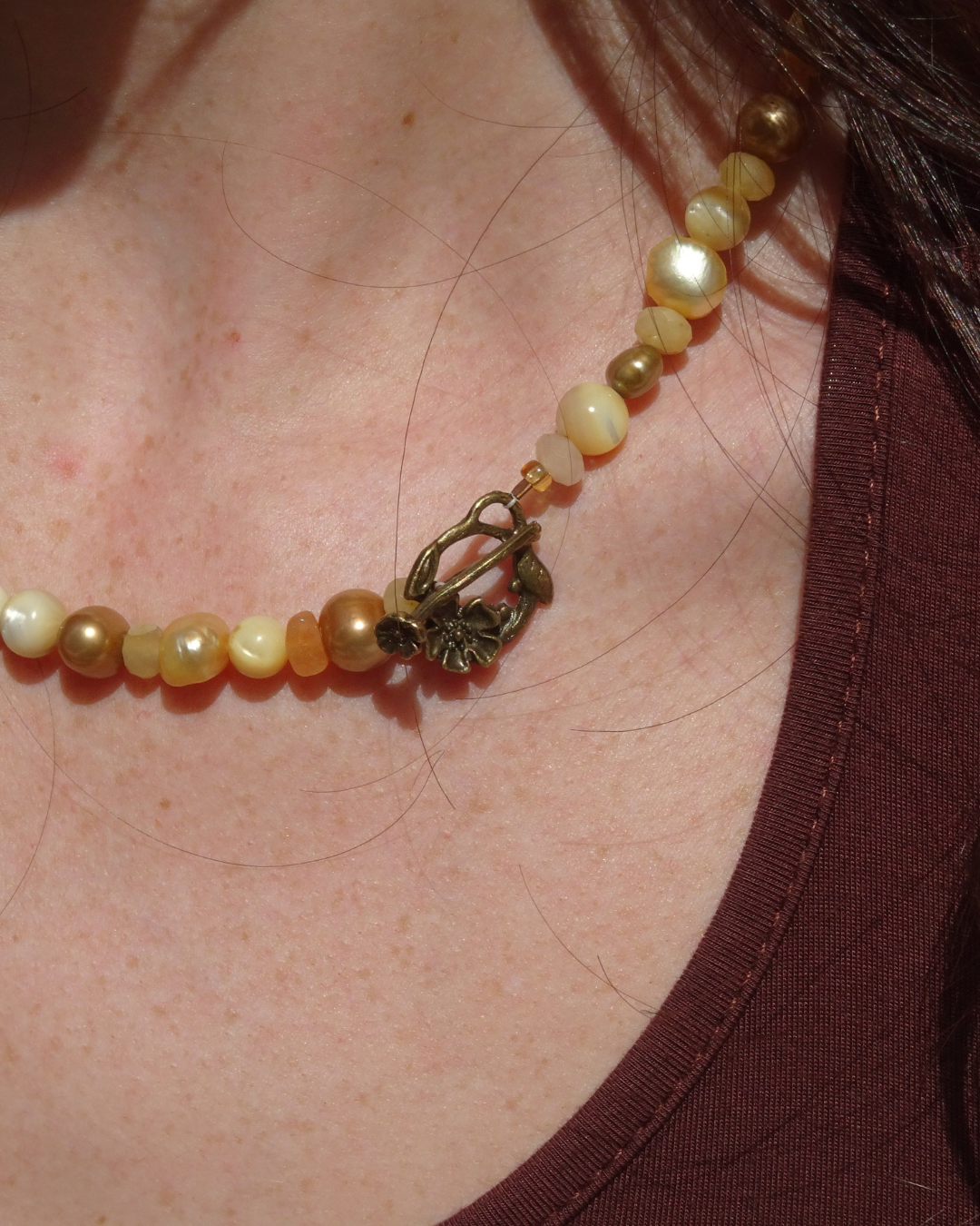 Orange Glass Beaded Choker