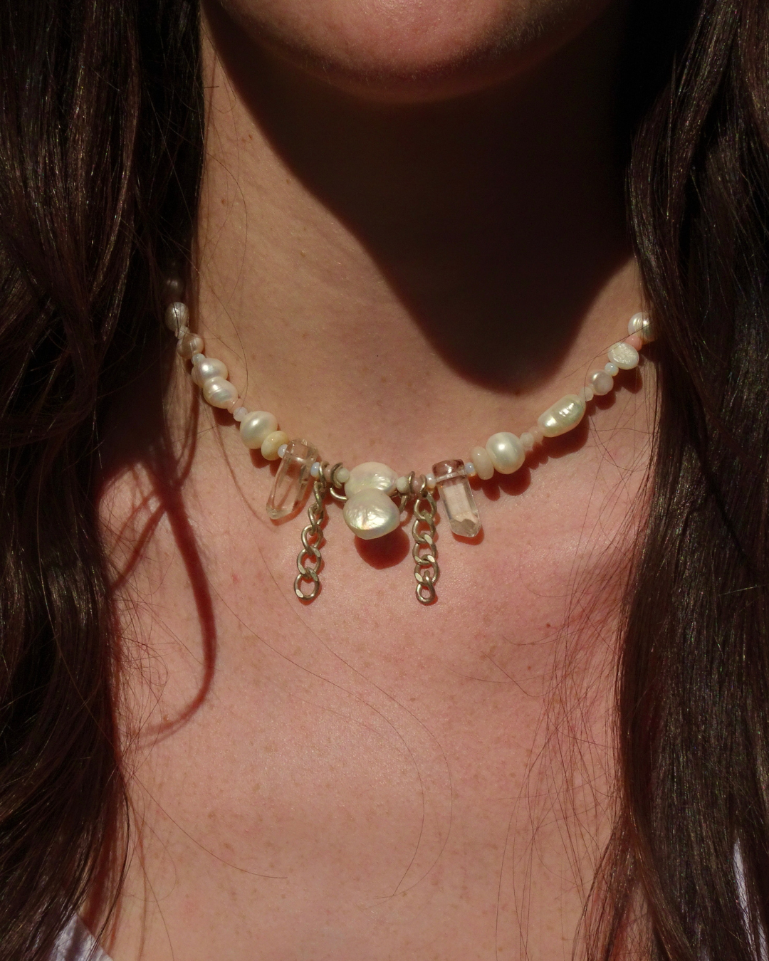 Drop Chain Pearl Necklace