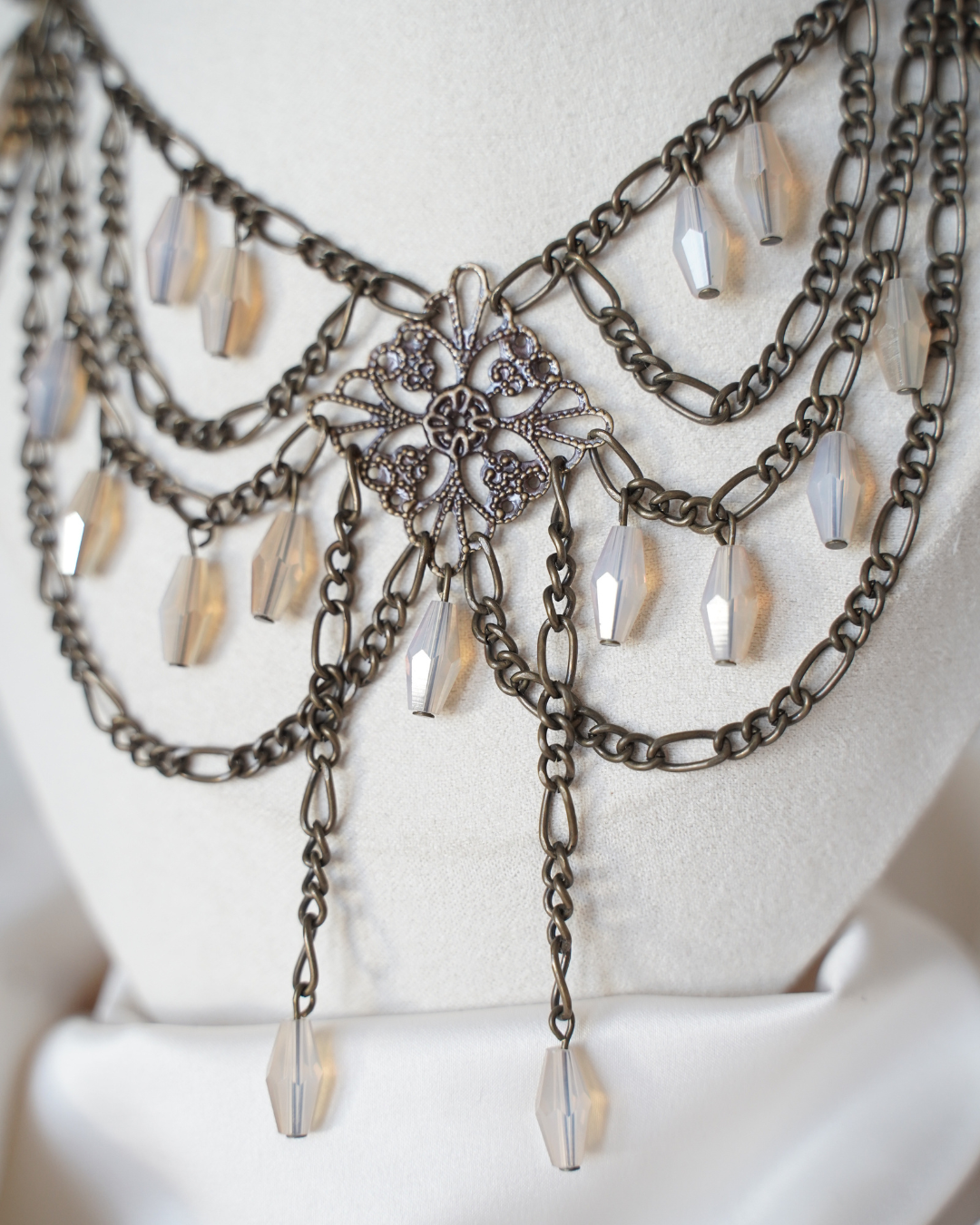 Square Pendant Intricate Layered Necklace