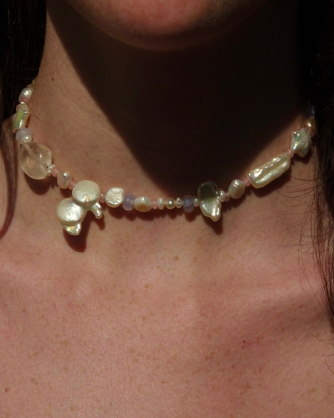 Asymmetrical Pearl Necklace