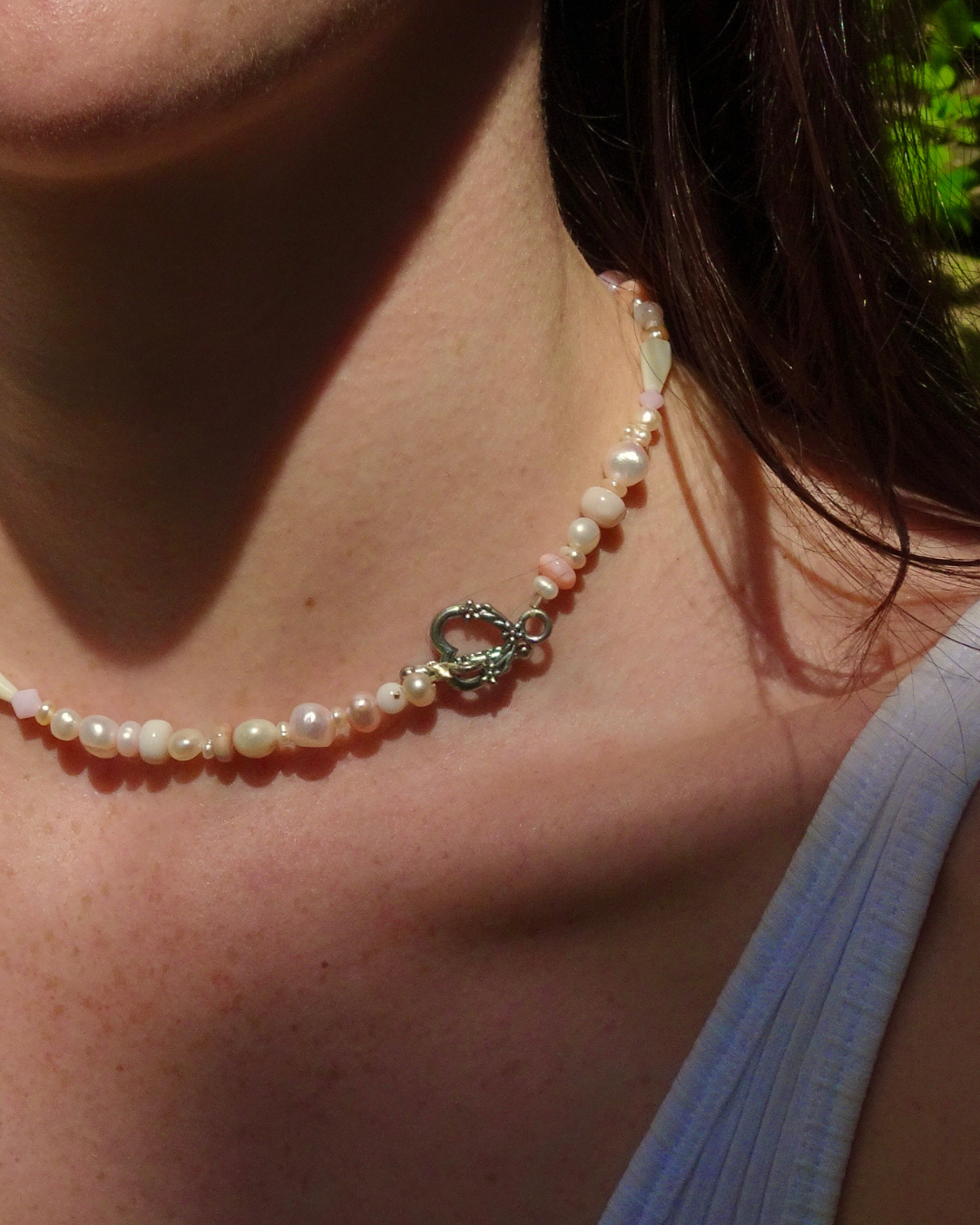 Flower Pearl Beaded Necklace