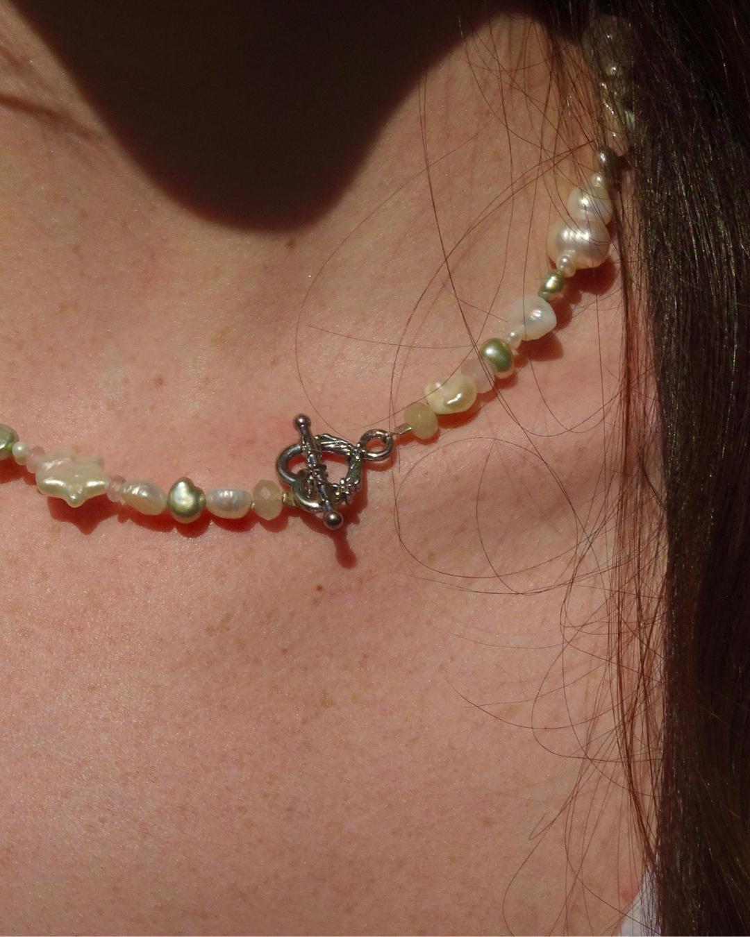 Chunky Cross Pearl Choker