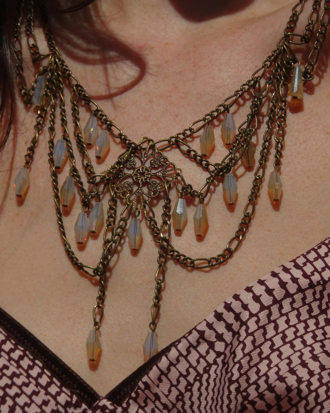 Square Pendant Intricate Layered Necklace