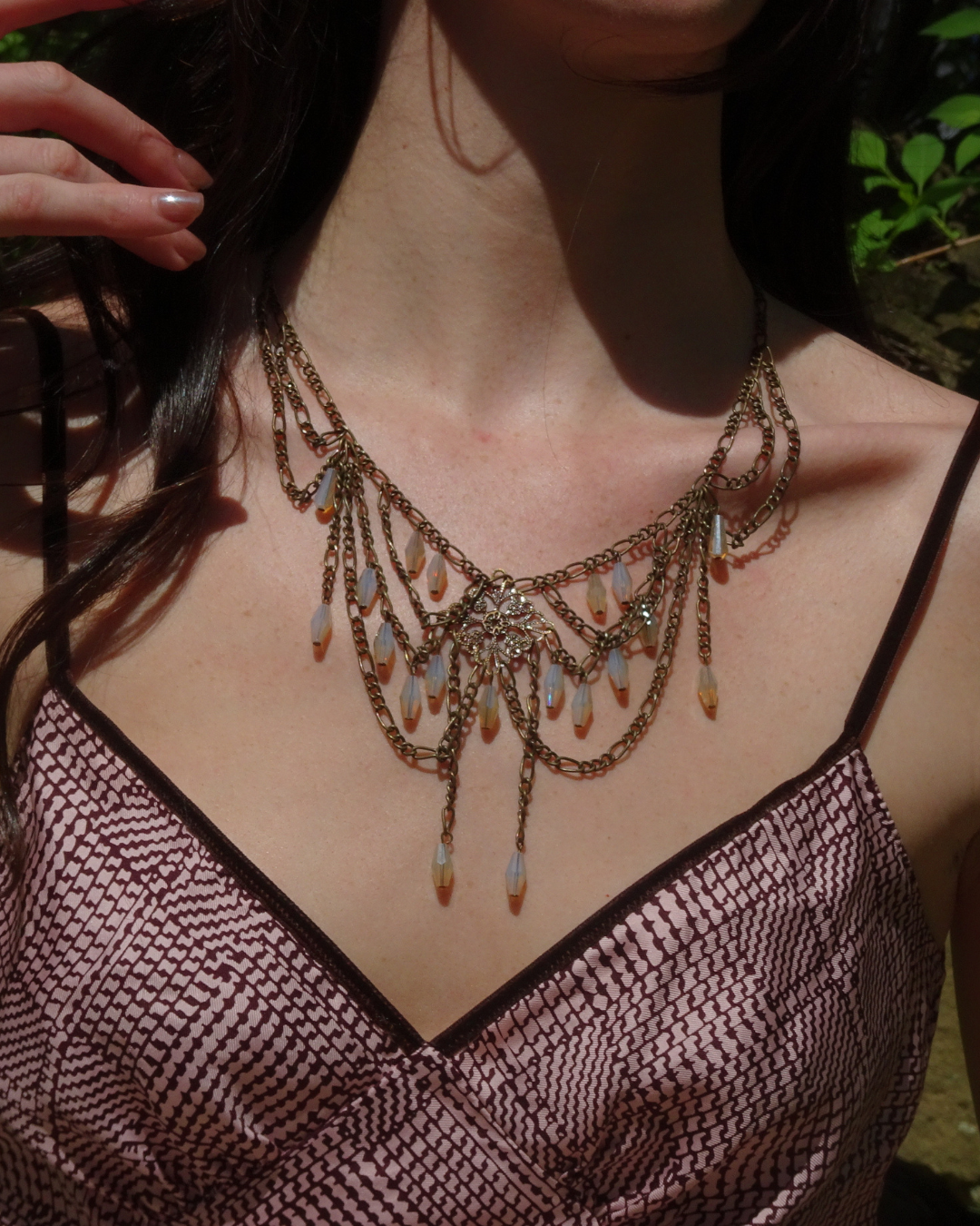 Square Pendant Intricate Layered Necklace